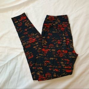 LuLaRoe Navy Floral Leggings